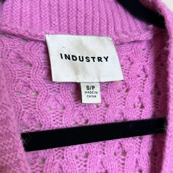 Industry Pink Knit Cardigan Small - Picture 3 of 6